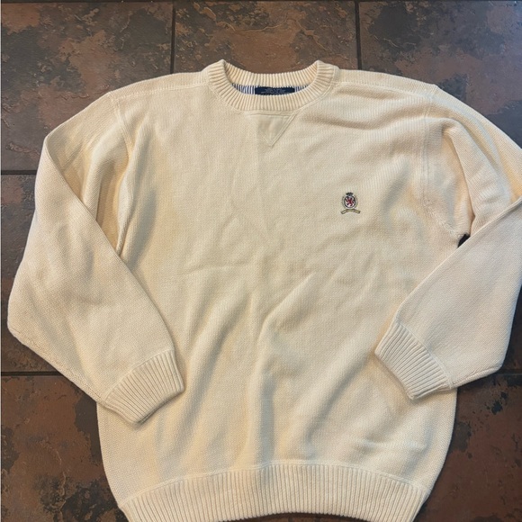 👚Tommy Hilfiger Men's Off-White Crewneck Sweater - Picture 1 of 3
